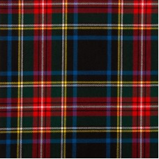 Stewart Black Modern 13oz Tartan Fabric By The Metre